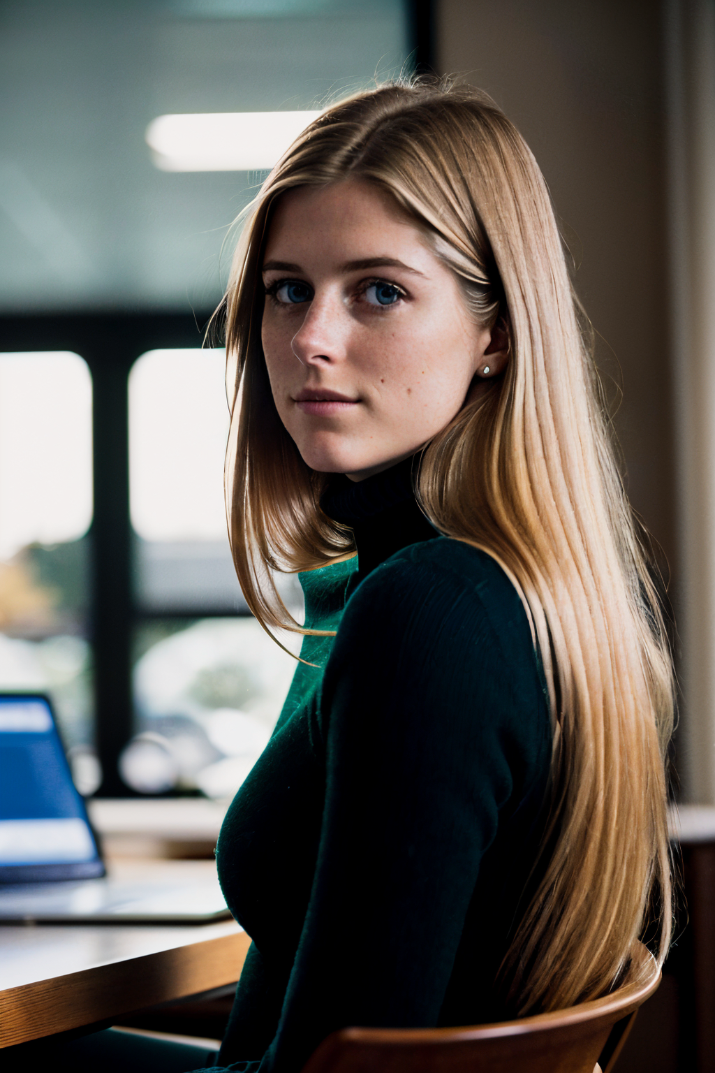 00079-2461705540-medium shot, raw photo of a AshleyCipher, wearing a black turtleneck, sitting behind desk in corporate office, bokeh, Lomo, dof,.png